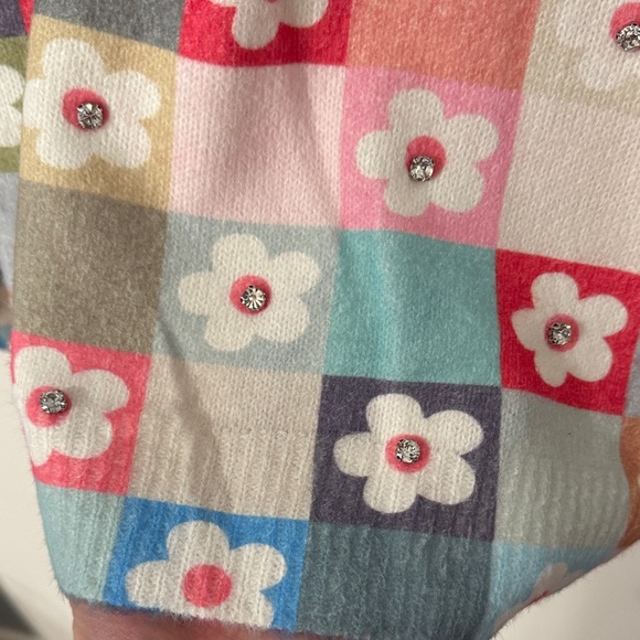 Colorful Floral Patchwork Sweater with rhinestones brand Davi and Dani NWT - Picture 16 of 16